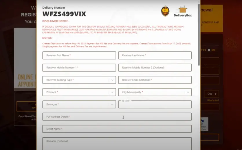 NBI Clearance Renewal 7 NBI Door-to-door delivery
DELIVERY DETAILS