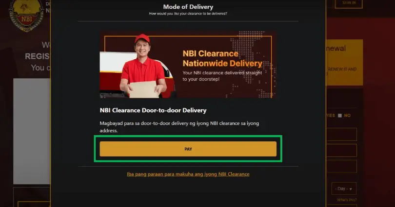 NBI Clearance Renewal 6 NBI home delivery pay