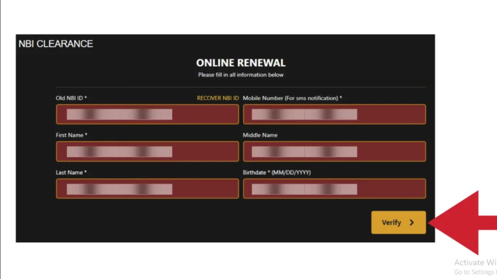 NBI Clearance Renewal 3 verify after enter details